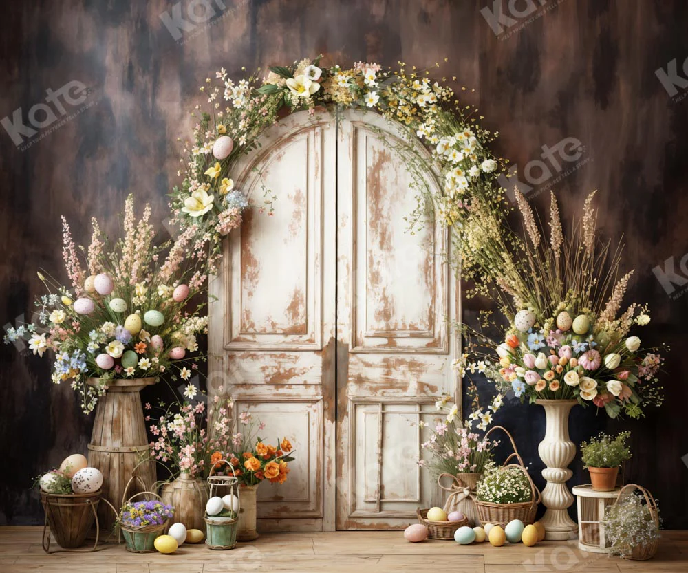 Kate Easter Egg Flower White Wooden Door Backdrop Designed by Chain Photography - Image 4
