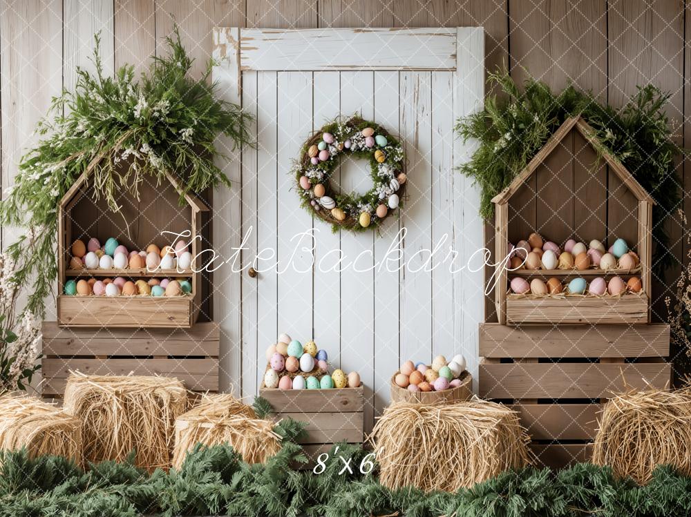 Kate Easter Egg Rustic Barn Door Backdrop Designed by Emetselch - Image 3