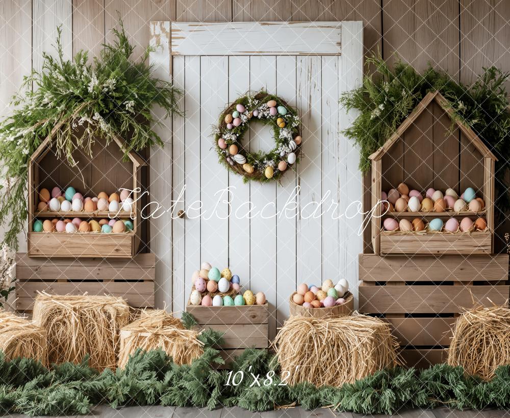 Kate Easter Egg Rustic Barn Door Backdrop Designed by Emetselch - Image 5