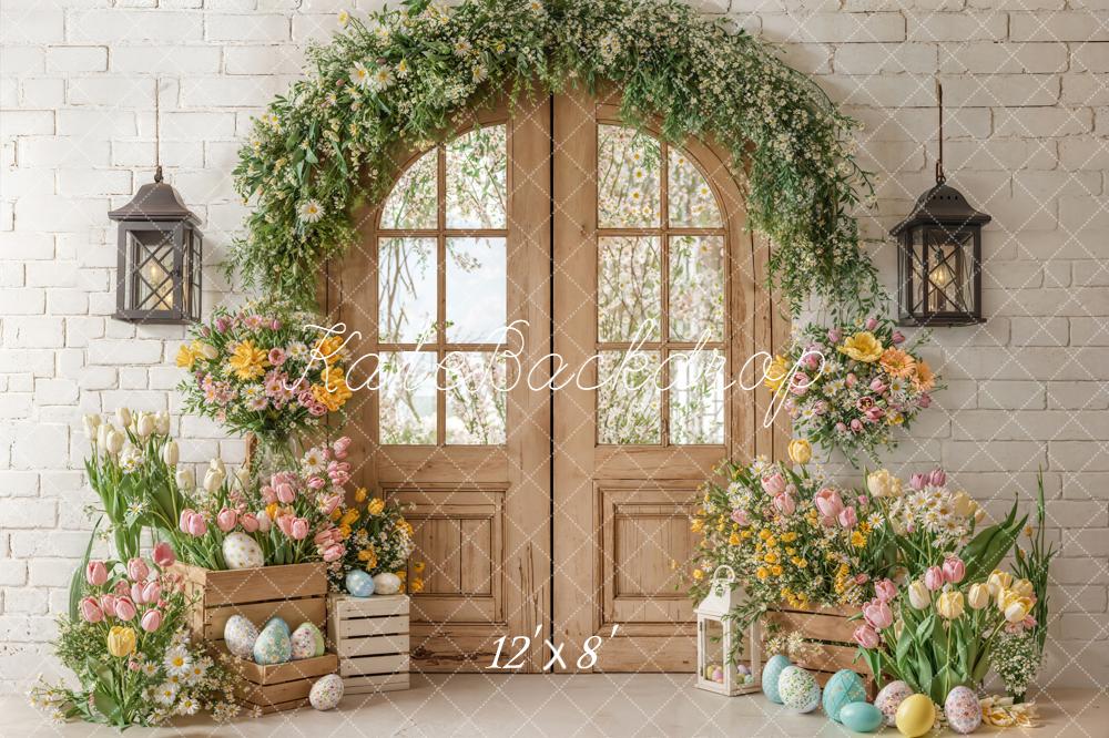 Kate Easter Eggs Arch Wooden Door Tulips Backdrop Designed by Emetselch - Image 8