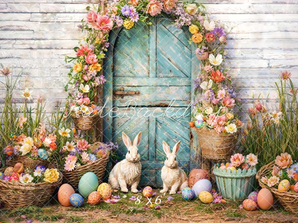 Kate Easter Eggs Flower Bunny Arch Backdrop Designed by Emetselch - Image 3