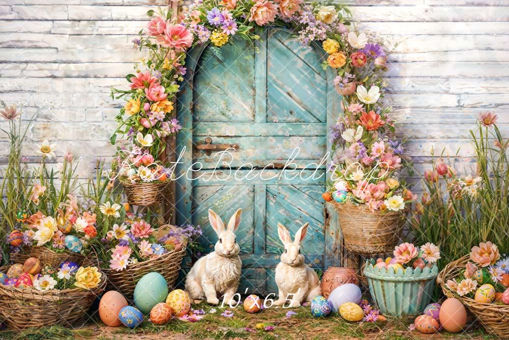 Kate Easter Eggs Flower Bunny Arch Backdrop Designed by Emetselch - Image 4