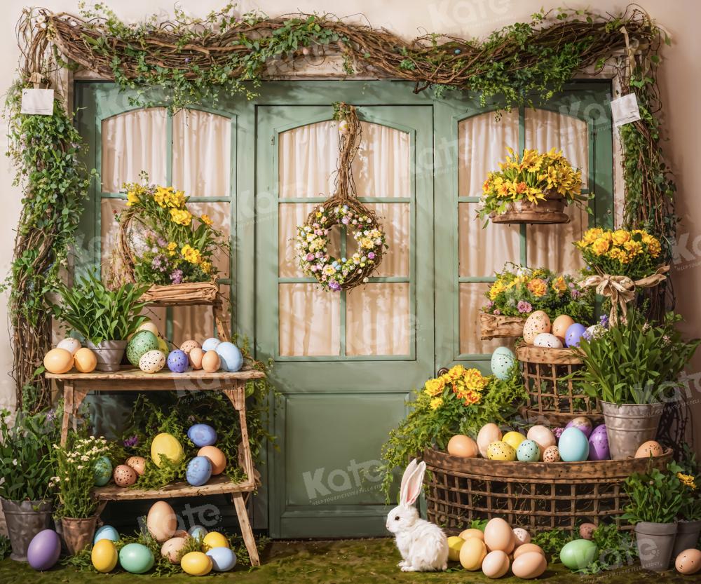 Kate Easter Eggs Flowers Green Door Backdrop Designed by Emetselch - Image 8