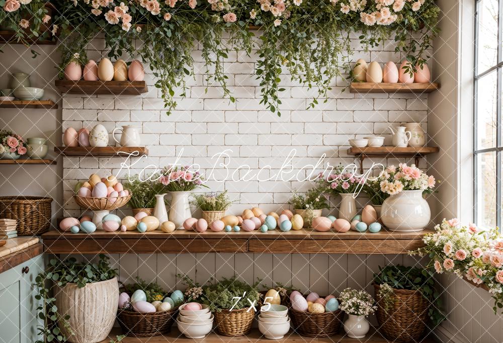 Kate Easter Eggs Flowers Kitchen Backdrop Designed by Emetselch - Image 2
