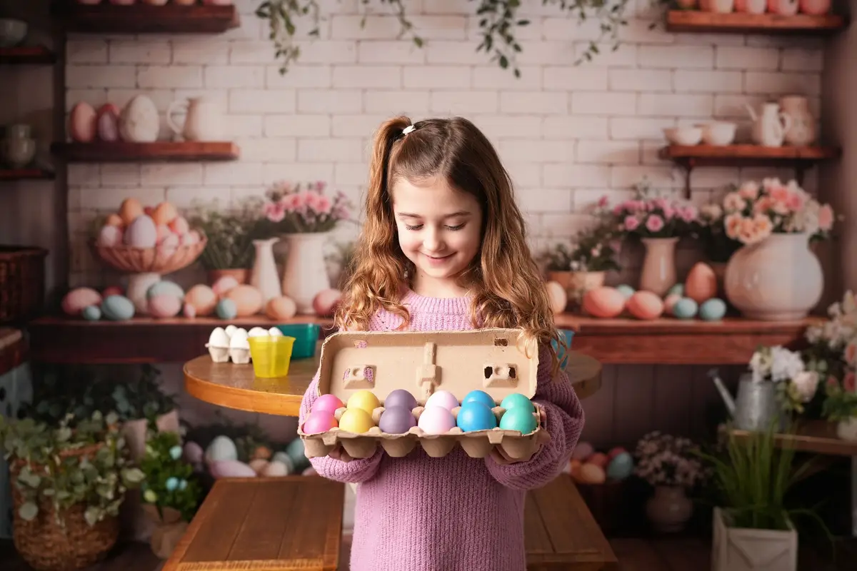Kate Easter Eggs Flowers Kitchen Backdrop Designed by Emetselch - Image 3