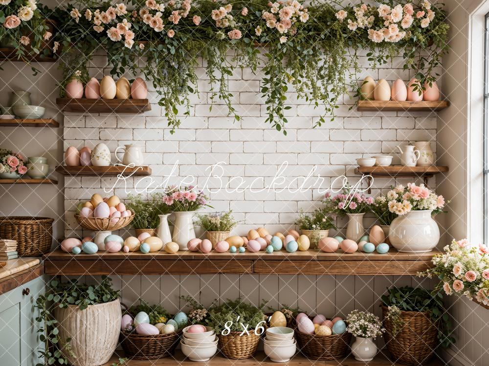 Kate Easter Eggs Flowers Kitchen Backdrop Designed by Emetselch - Image 5