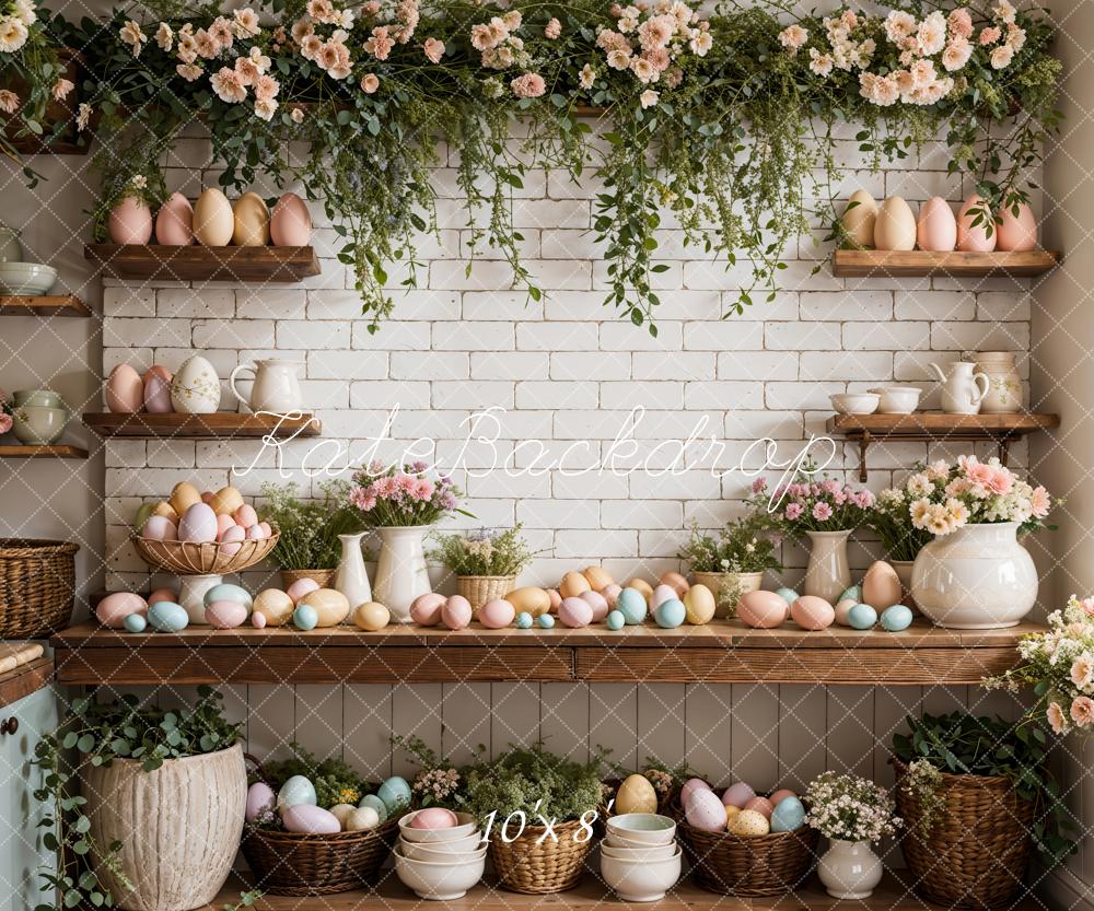 Kate Easter Eggs Flowers Kitchen Backdrop Designed by Emetselch - Image 7