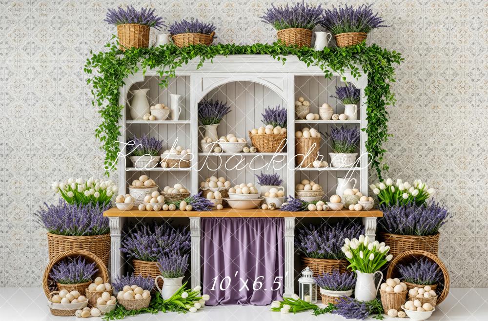 Kate Easter Eggs Lavender Tulips Cabinet Backdrop Designed by Patty Robert - Image 4