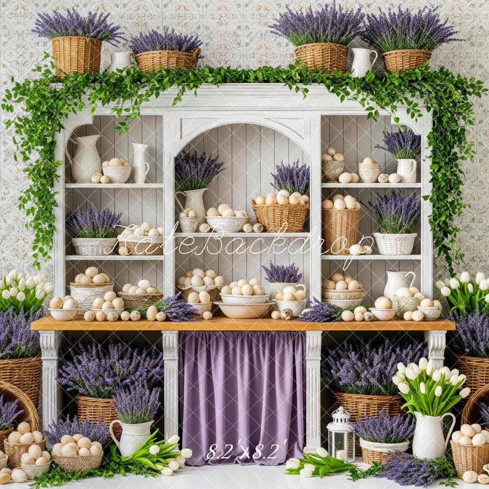 Kate Easter Eggs Lavender Tulips Cabinet Backdrop Designed by Patty Robert - Image 5