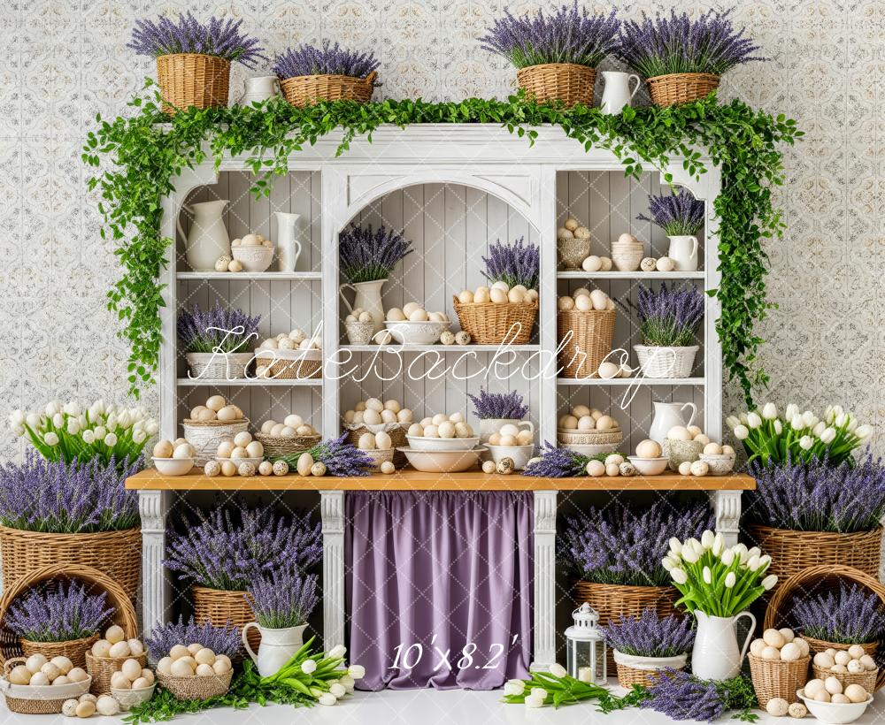 Kate Easter Eggs Lavender Tulips Cabinet Backdrop Designed by Patty Robert - Image 6