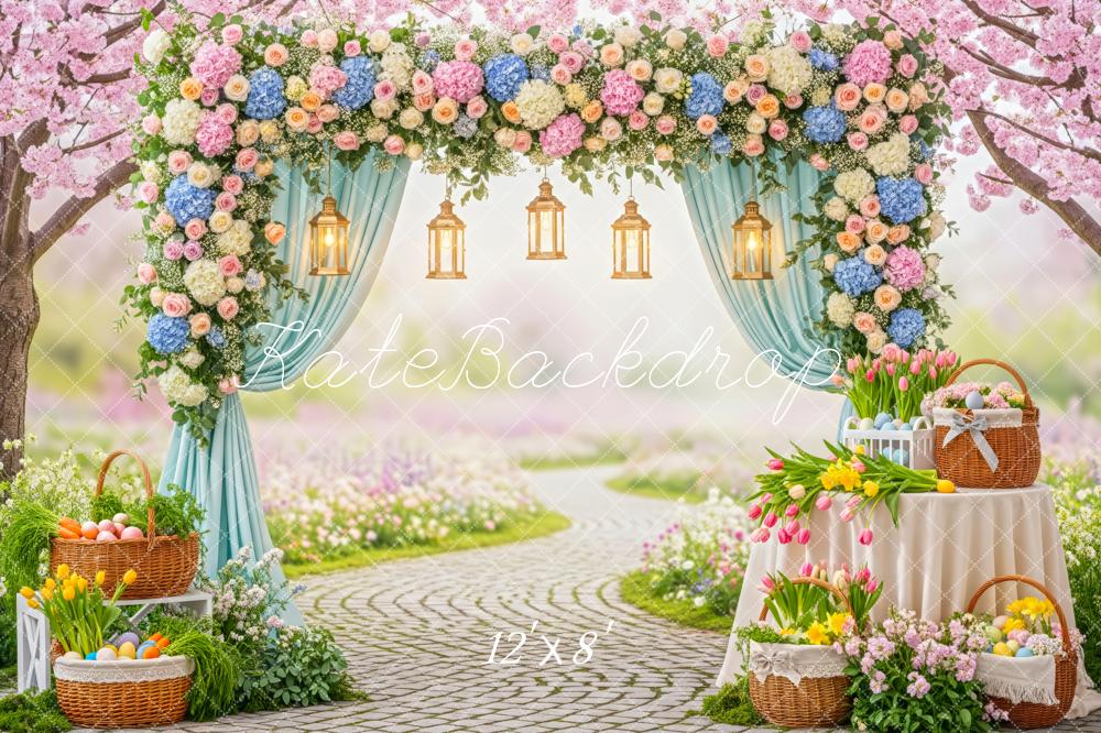 Kate Easter Eggs Pastel Garden Floral Garland Backdrop Designed by Patty Robert - Image 8