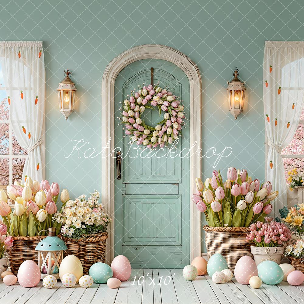 Kate Easter Eggs Tulips Wreath Pastel Room Backdrop Designed by Emetselch - Image 7