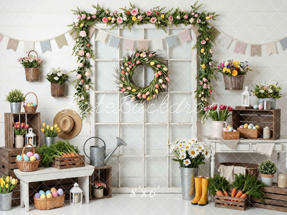 Kate Easter Eggs Wreath Rustic Crates Backdrop Designed by Mini MakeBelieve - Image 3
