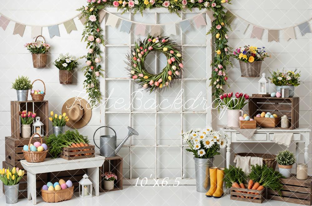 Kate Easter Eggs Wreath Rustic Crates Backdrop Designed by Mini MakeBelieve - Image 4