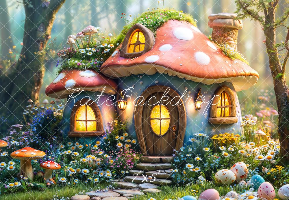 Kate Easter Fairy Mushroom House Forest Backdrop Designed by Emetselch - Image 2