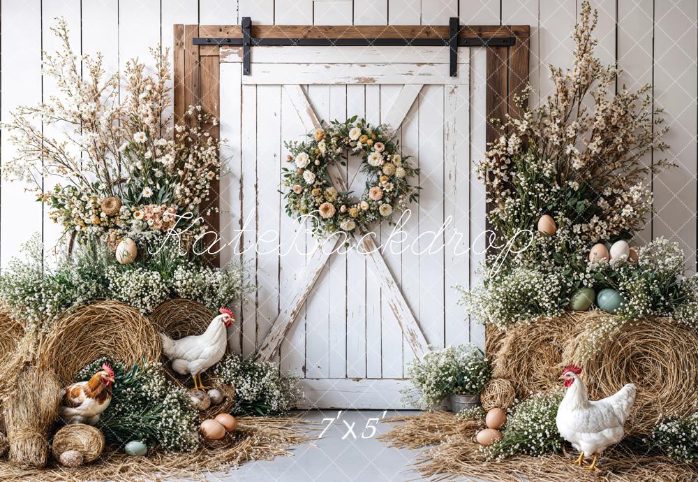 Kate Easter Farmhouse Spring Floral Backdrop Designed by Emetselch - Image 2