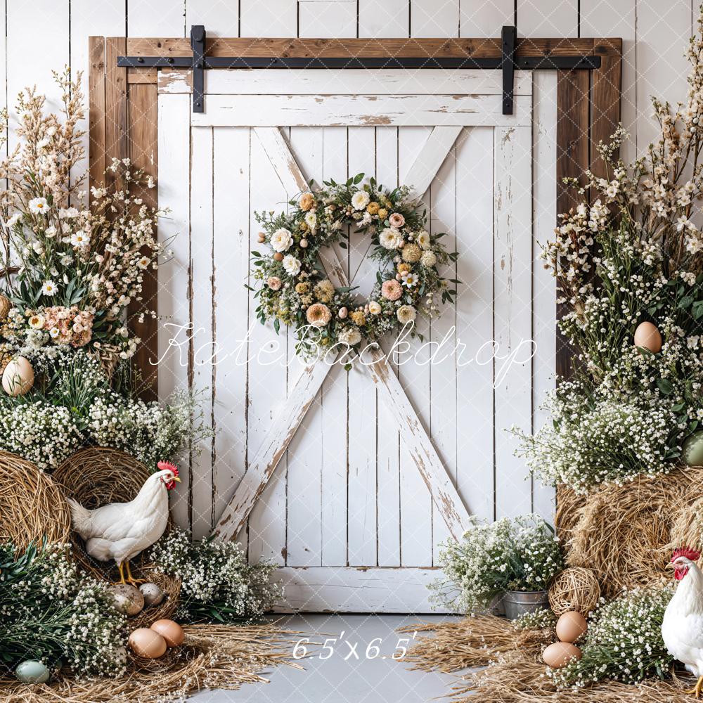 Kate Easter Farmhouse Spring Floral Backdrop Designed by Emetselch - Image 3