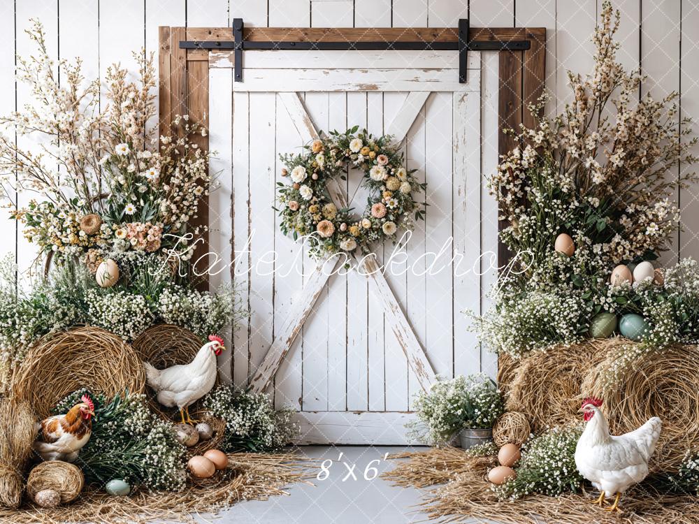 Kate Easter Farmhouse Spring Floral Backdrop Designed by Emetselch - Image 4