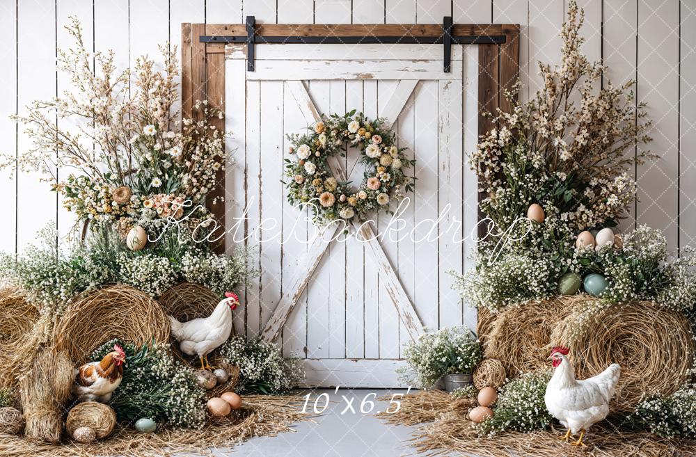 Kate Easter Farmhouse Spring Floral Backdrop Designed by Emetselch - Image 5