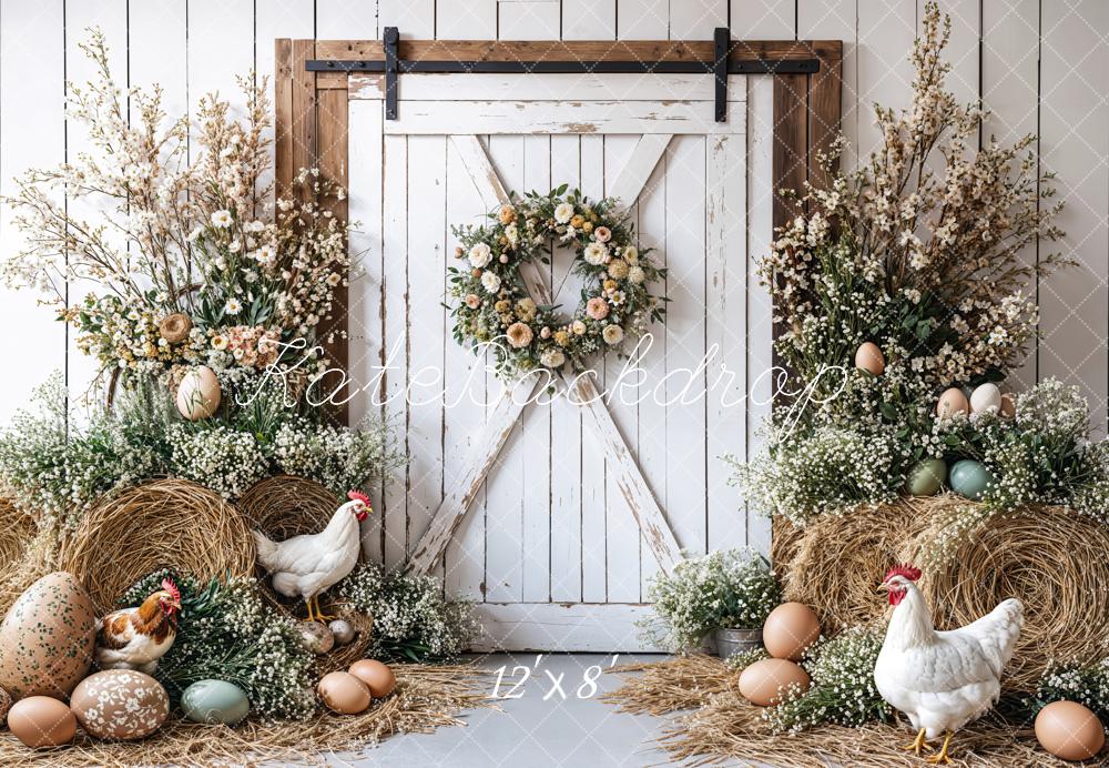 Kate Easter Farmhouse Spring Floral Fleece Backdrop Designed by Emetselch - Image 4