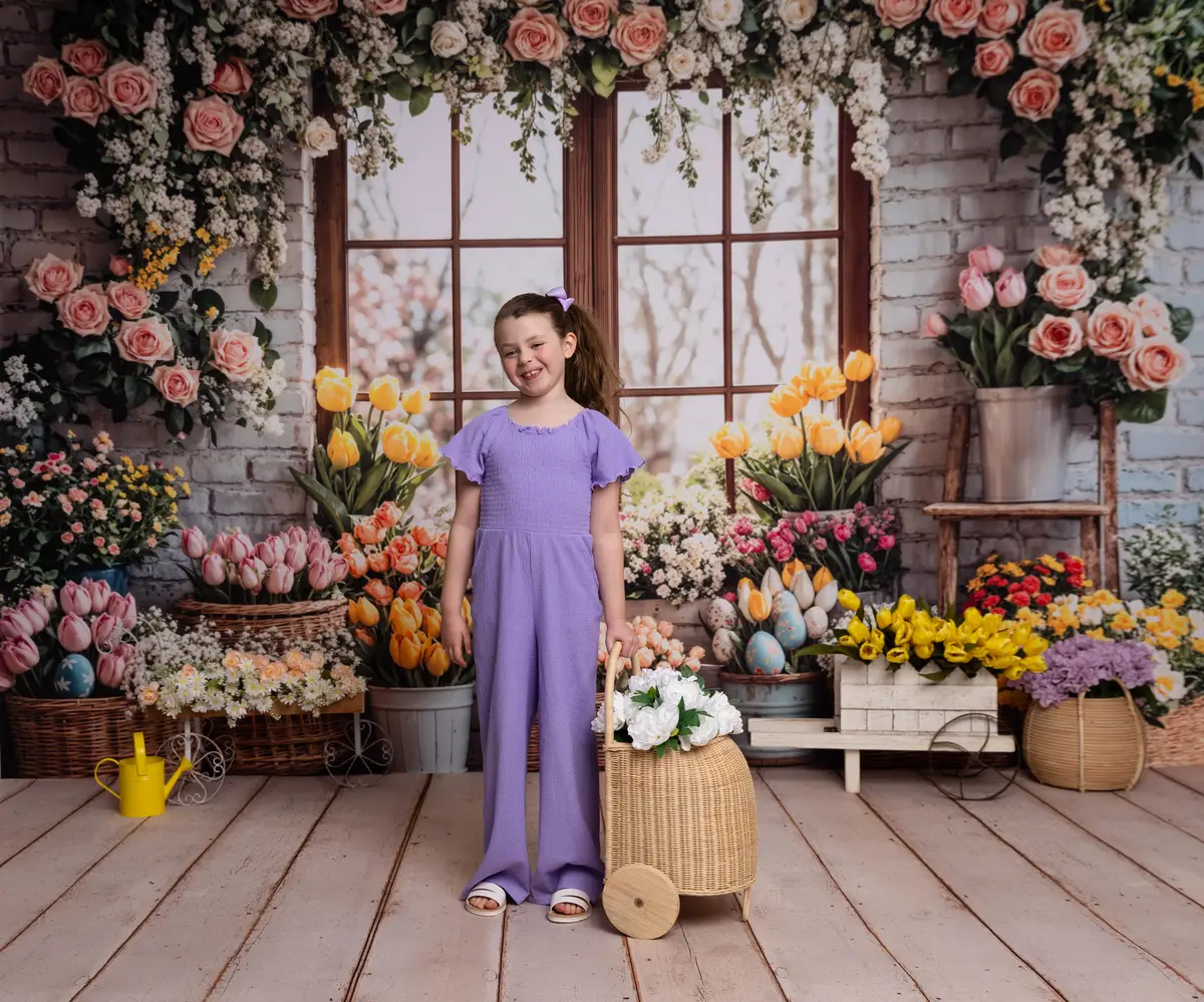 Kate Easter Floral Arch Spring Window Backdrop Designed by Emetselch - Image 3