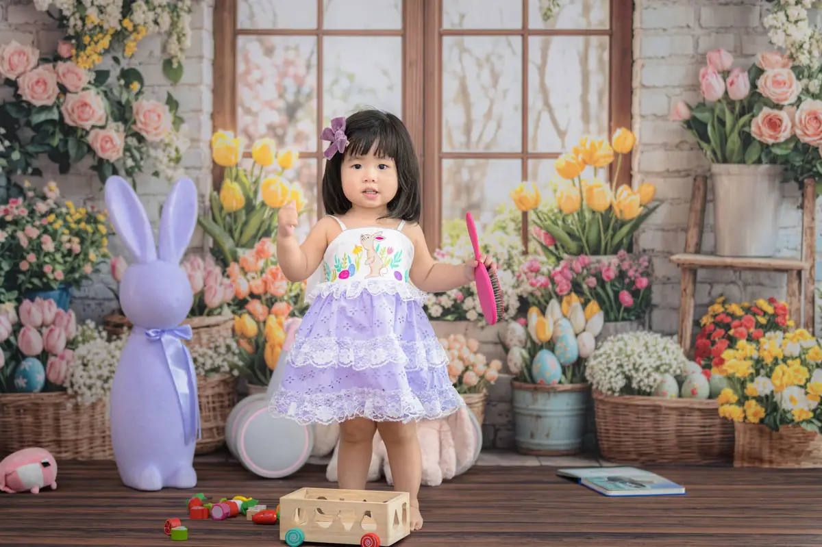 Kate Easter Floral Arch Spring Window Backdrop Designed by Emetselch - Image 4