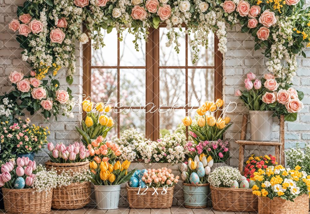 Kate Easter Floral Arch Spring Window Backdrop Designed by Emetselch - Image 9