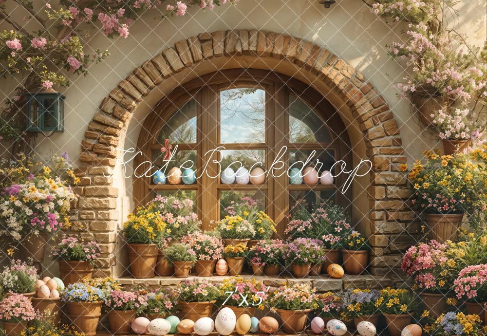Kate Easter Floral Arched Window Backdrop Designed by Emetselch - Image 2