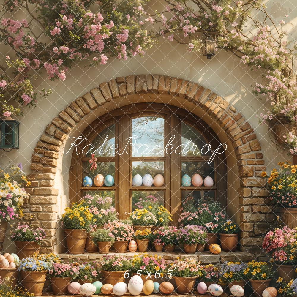 Kate Easter Floral Arched Window Backdrop Designed by Emetselch - Image 3