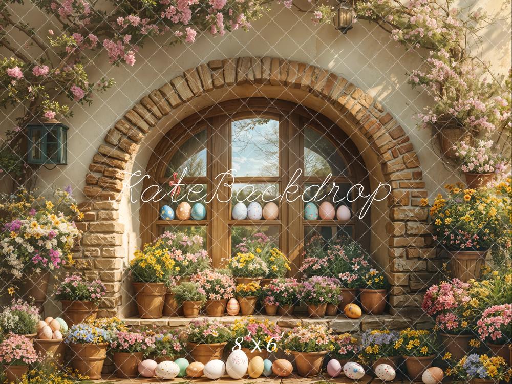 Kate Easter Floral Arched Window Backdrop Designed by Emetselch - Image 4