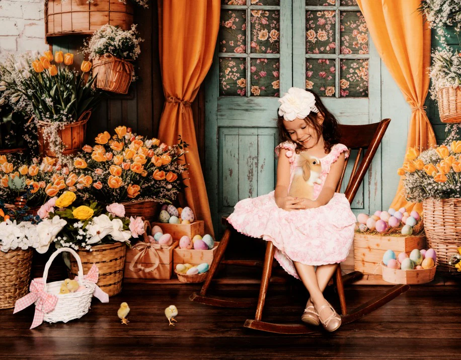 Kate Easter Floral Door Curtain Backdrop Designed by Emetselch - Image 4