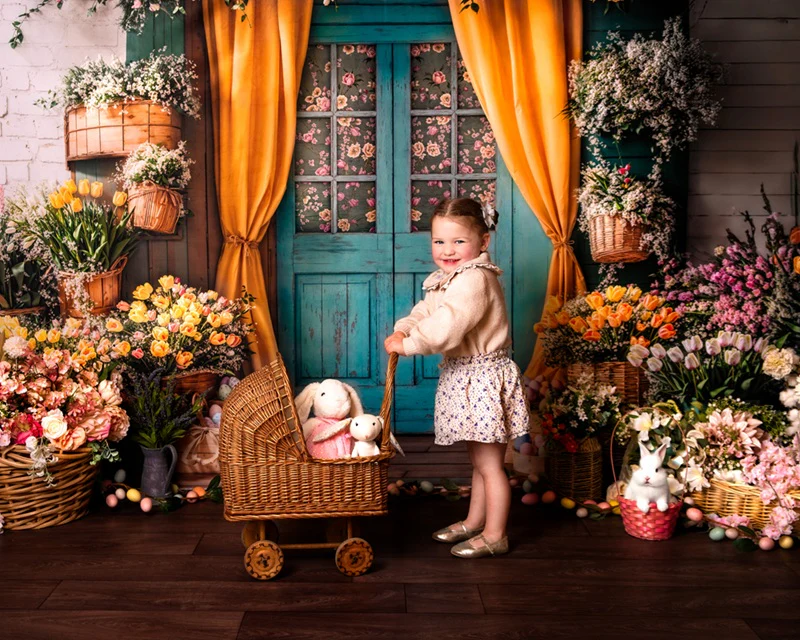 Kate Easter Floral Door Curtain Backdrop Designed by Emetselch - Image 6