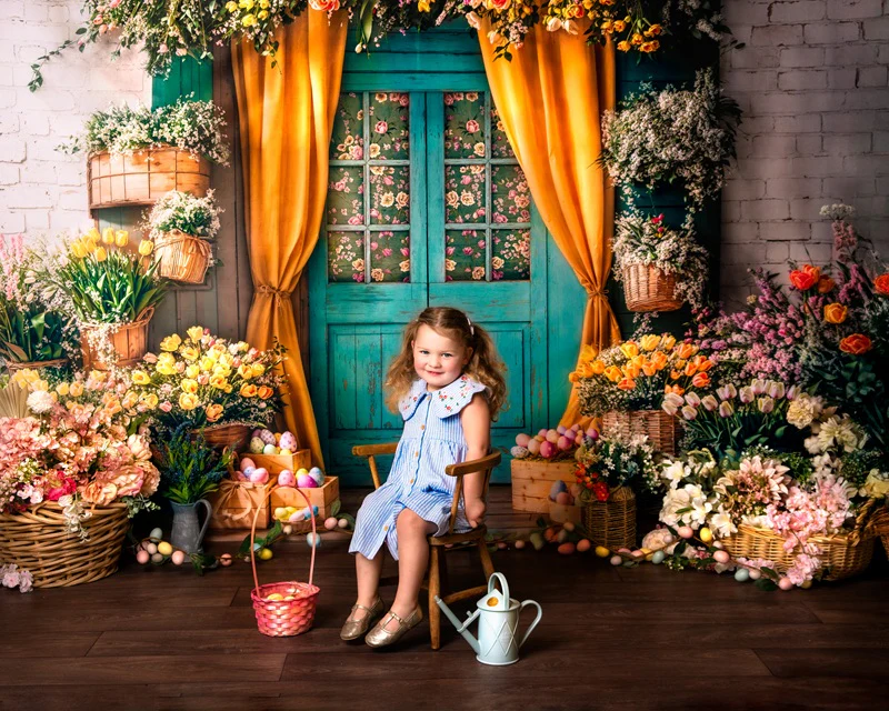Kate Easter Floral Door Curtain Backdrop Designed by Emetselch - Image 7