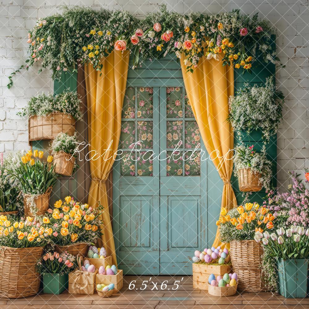 Kate Easter Floral Door Curtain Backdrop Designed by Emetselch - Image 8