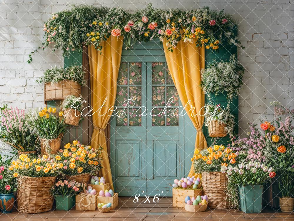 Kate Easter Floral Door Curtain Backdrop Designed by Emetselch - Image 9