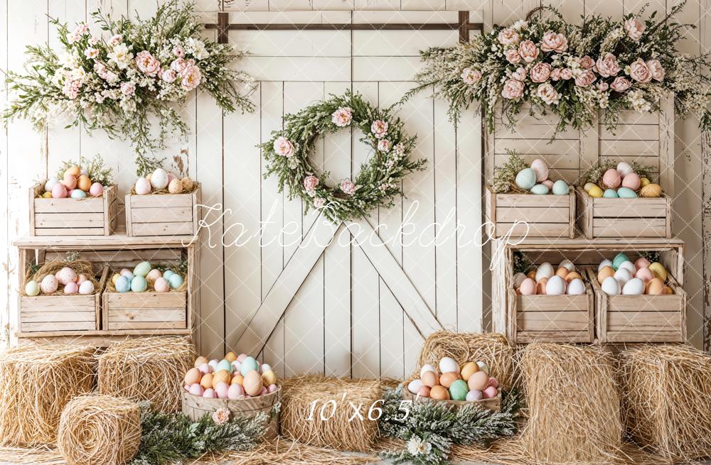 Kate Easter Floral Egg Farmhouse Backdrop Designed by Emetselch - Image 2