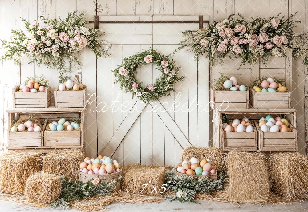 Kate Easter Floral Egg Farmhouse Backdrop Designed by Emetselch - Image 5