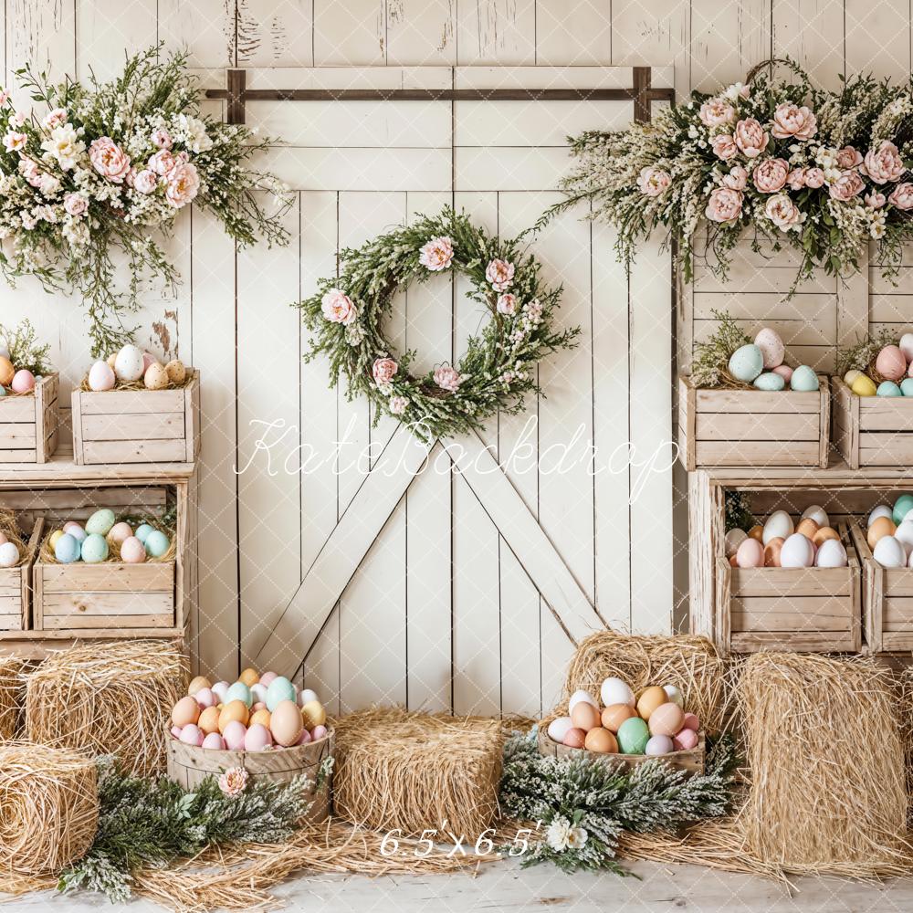Kate Easter Floral Egg Farmhouse Backdrop Designed by Emetselch - Image 6