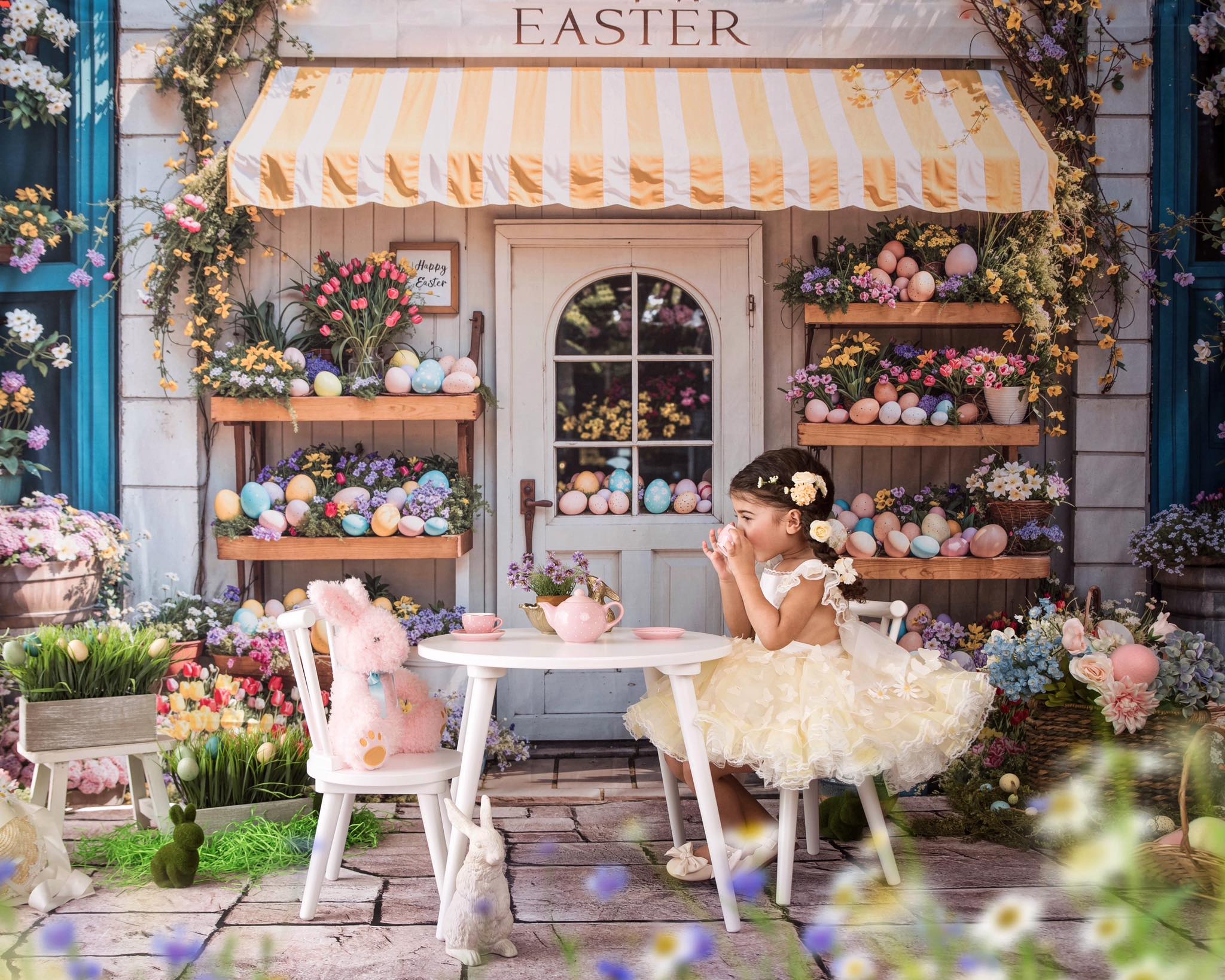 Kate Easter Floral Eggs Door Shop Backdrop Designed by Emetselch - Image 3