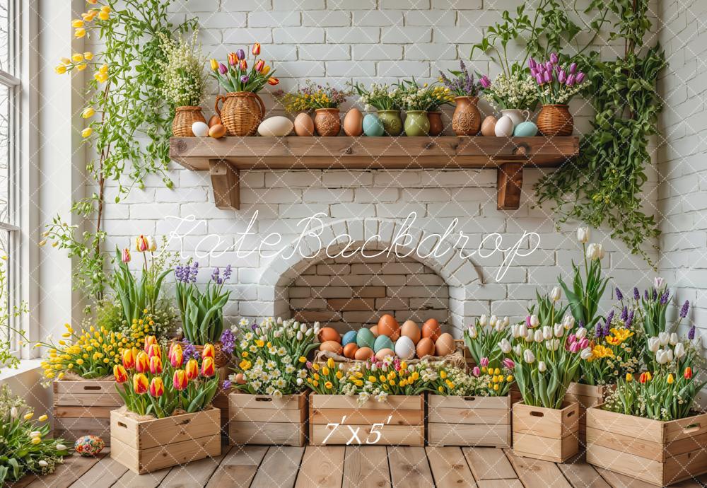 Kate Easter Floral Eggs Wooden Crates Backdrop Designed by Emetselch - Image 2