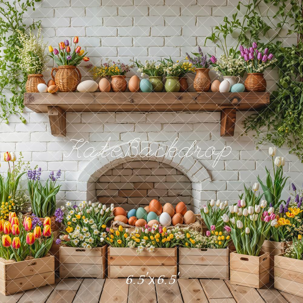 Kate Easter Floral Eggs Wooden Crates Backdrop Designed by Emetselch - Image 4