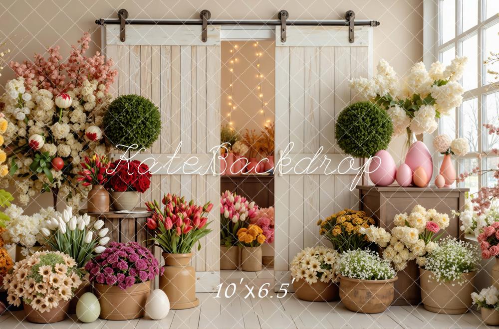 Kate Easter Florals Wooden White Door Backdrop Designed by Mini MakeBelieve - Image 4