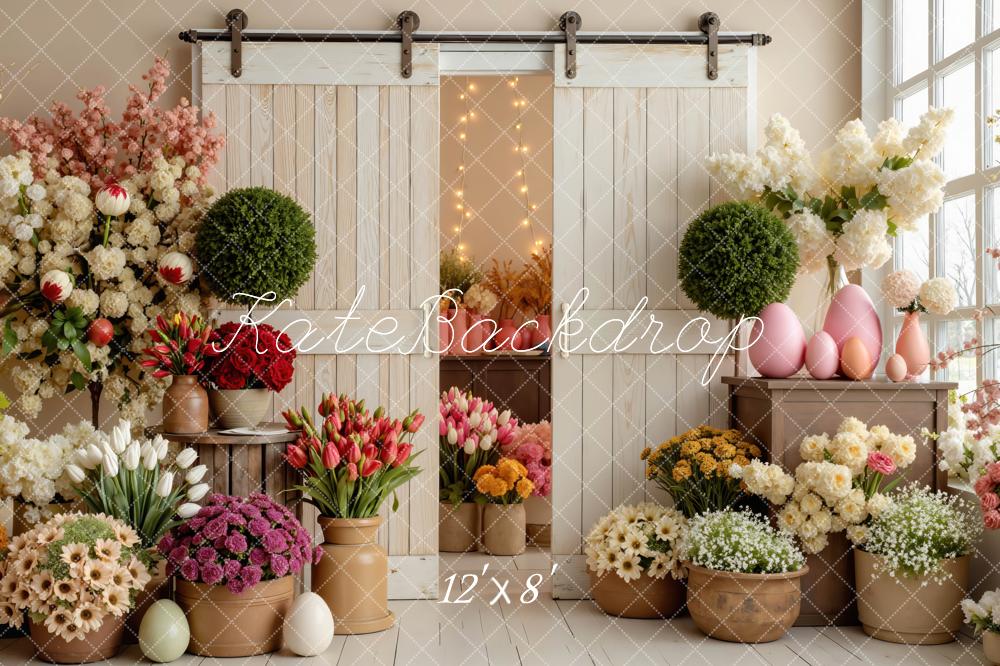Kate Easter Florals Wooden White Door Backdrop Designed by Mini MakeBelieve - Image 8