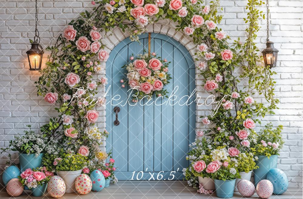Kate Easter Flower Arch Blue Door Backdrop Designed by Emetselch - Image 4