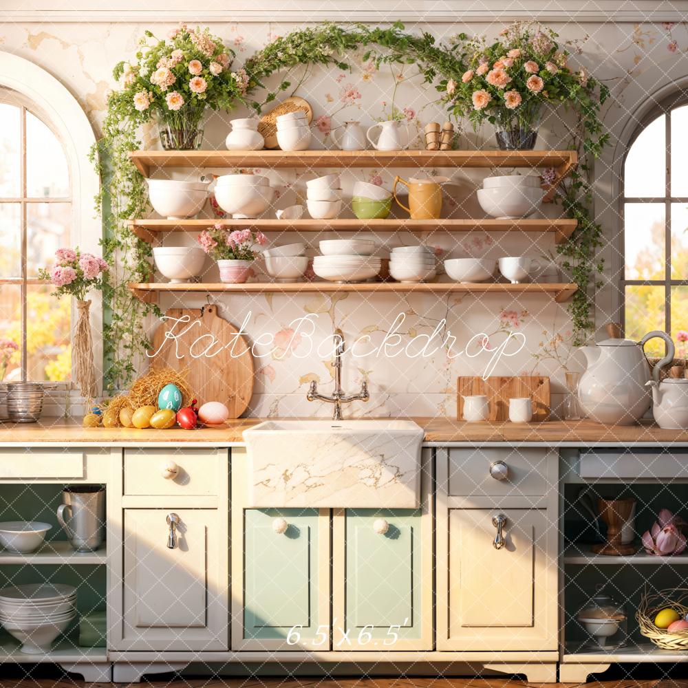 Kate Easter Flower Kitchen Backdrop Designed by Emetselch - Image 2