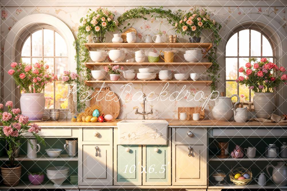Kate Easter Flower Kitchen Backdrop Designed by Emetselch - Image 4