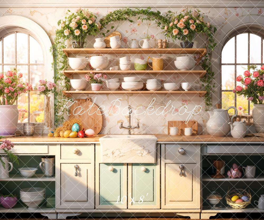 Kate Easter Flower Kitchen Backdrop Designed by Emetselch - Image 5