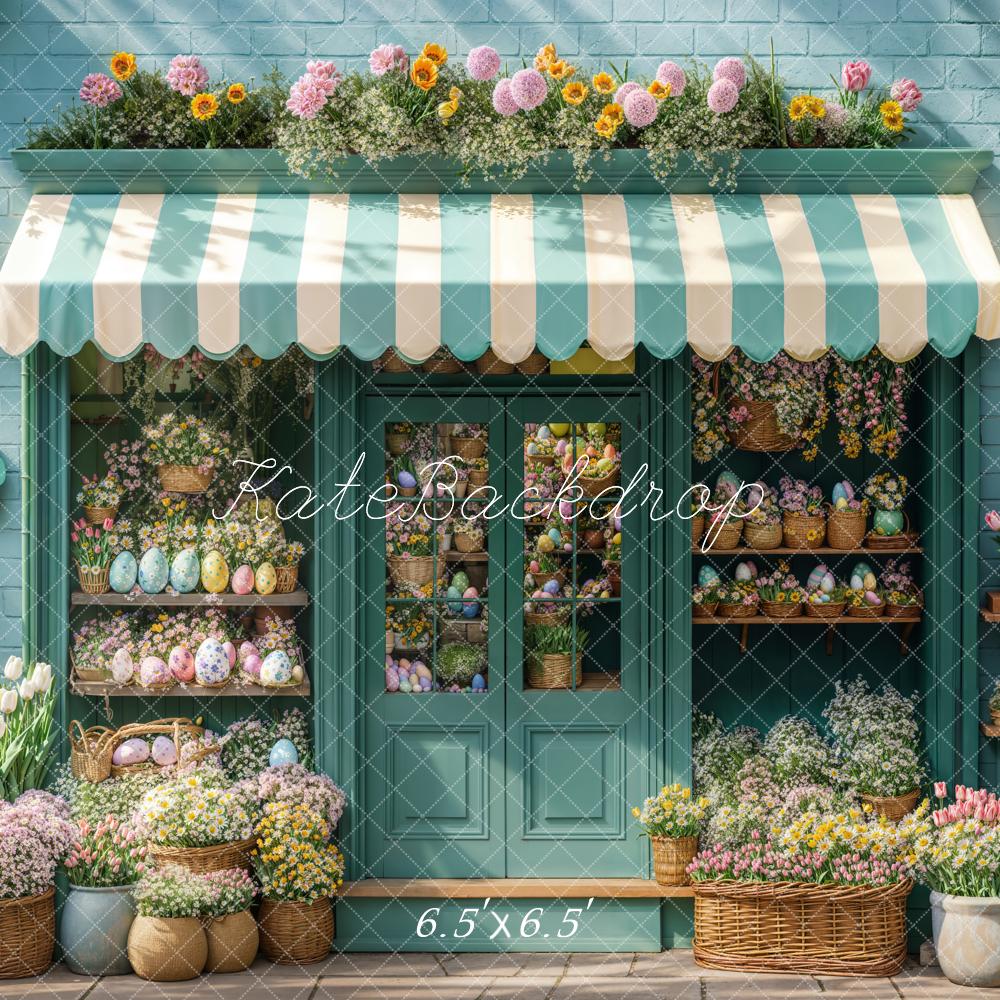 Kate Easter Flower Shop Blue Backdrop Designed by Emetselch - Image 2