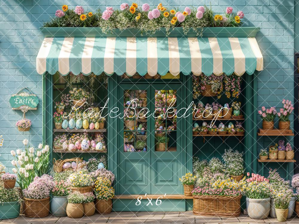 Kate Easter Flower Shop Blue Backdrop Designed by Emetselch - Image 3