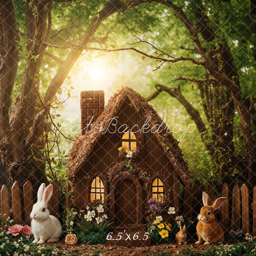 Kate Easter Forest Bunny Cottage Backdrop Designed by Emetselch - Image 2